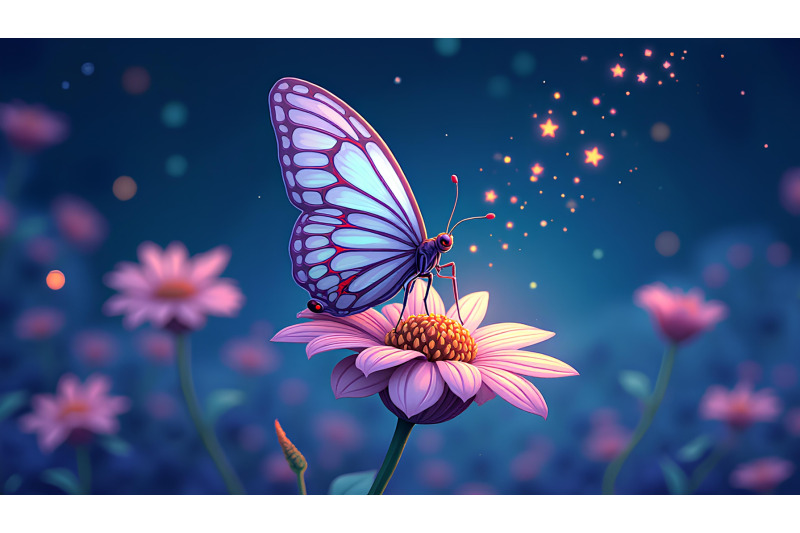 butterfly-on-a-starry-flower-cosmic-fantasy