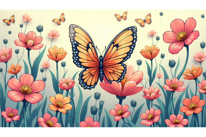 butterfly-on-a-vibrant-flower-art-nouveau