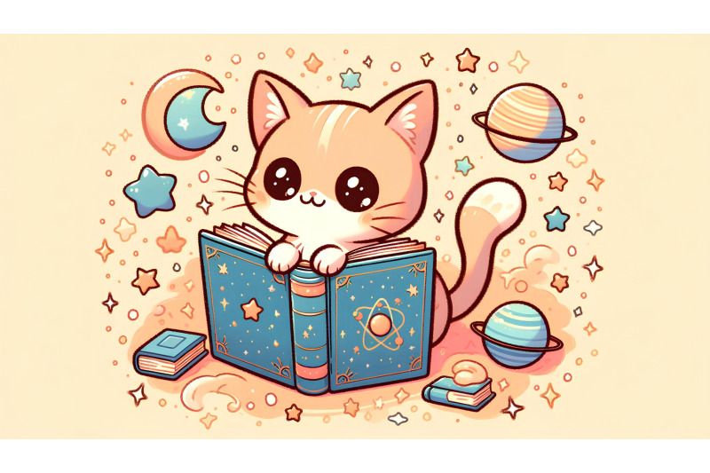 cat-celestial-book-digital-art