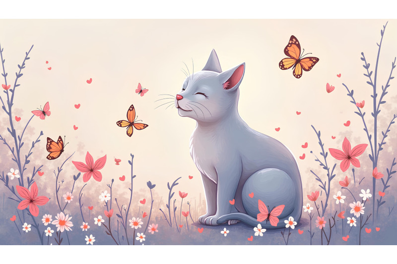 cat-dreamy-butterflies-pastels
