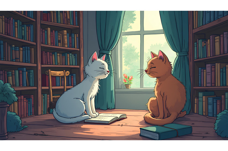 cat-enchanted-library-surrealism