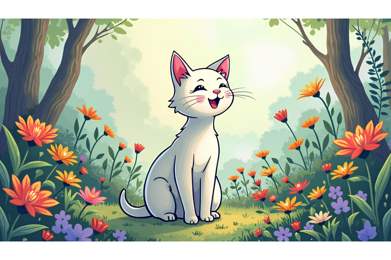 cat-mystical-garden-digital-art