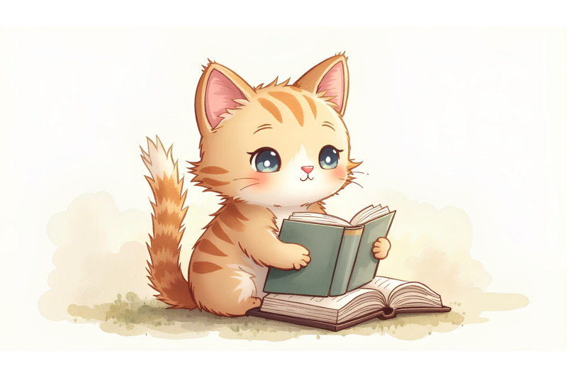 cat-reading-book-watercolor