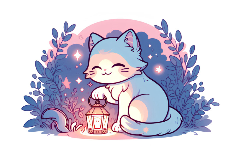 cat-twilight-garden-glow-effect