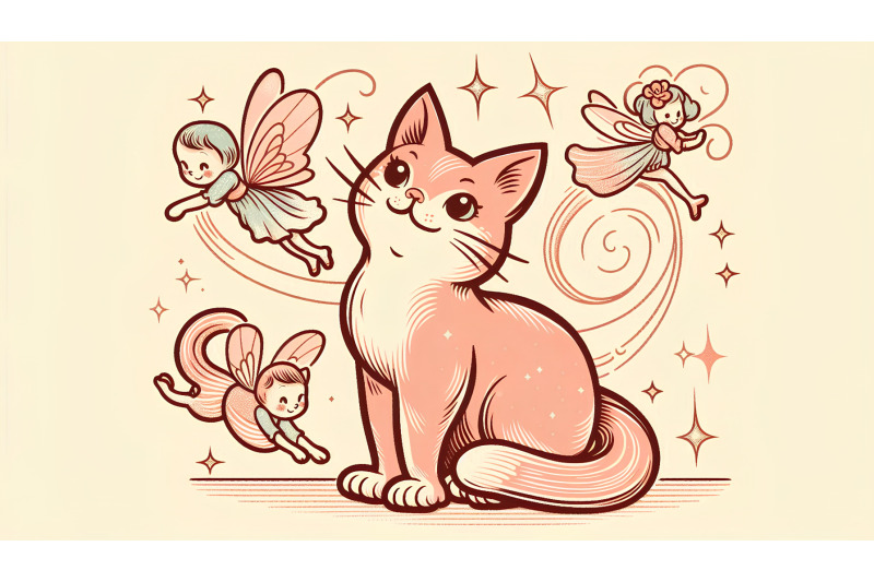 cat-vintage-fairytale-art-deco