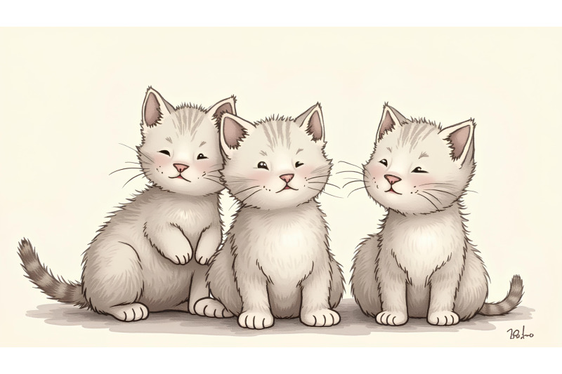 charcoal-sketch-of-curious-kittens