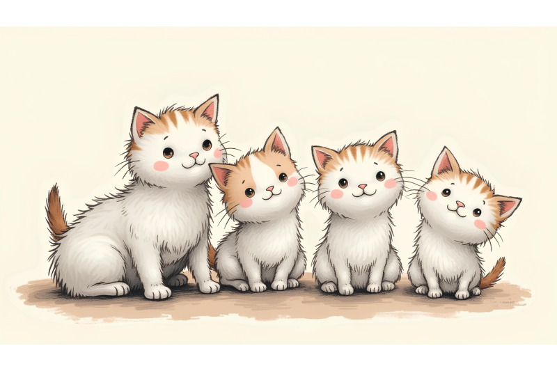 charcoal-sketch-of-curious-kittens