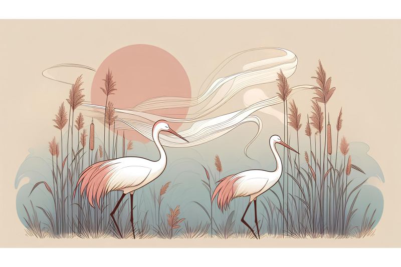 cranes-among-whispering-reeds-peaceful-zen-art