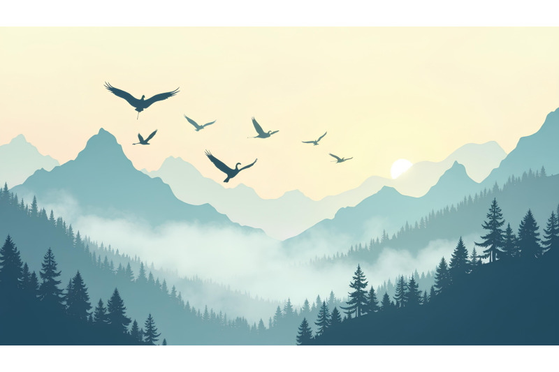 cranes-flying-above-misty-peaks-mystic-landscape