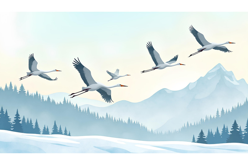 cranes-flying-over-snowy-peaks-frosty-watercolor