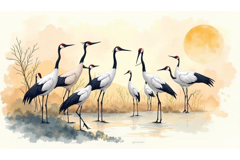 cranes-in-a-bold-ink-stroke-expressive-brushwork