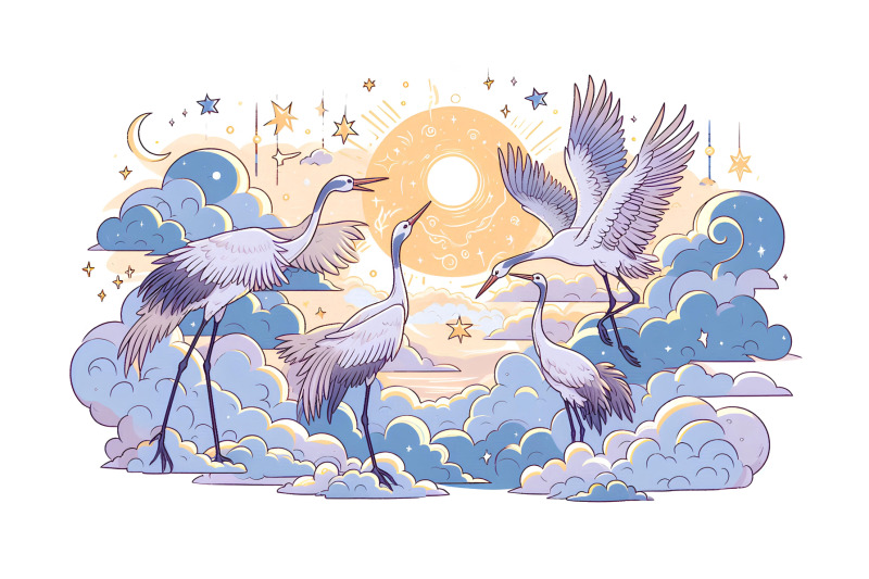 cranes-in-a-celestial-dream-celestial-art