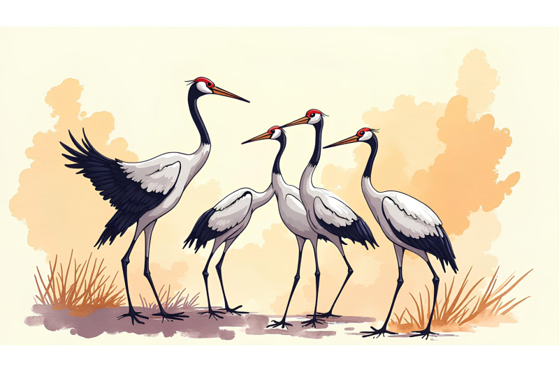 cranes-in-a-dynamic-brushstroke-bold-ink-expressionism