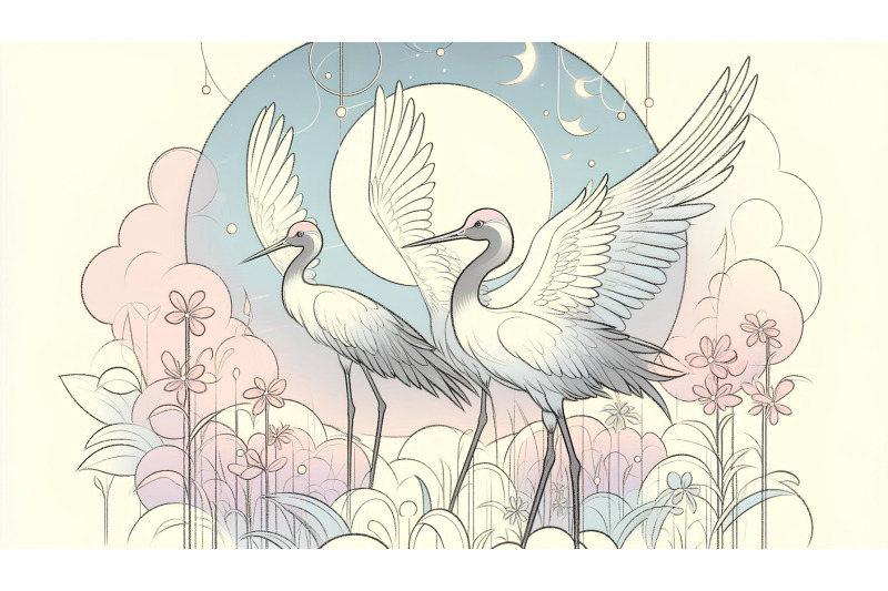 cranes-in-a-gentle-pastel-dream-delicate-pastel-painting