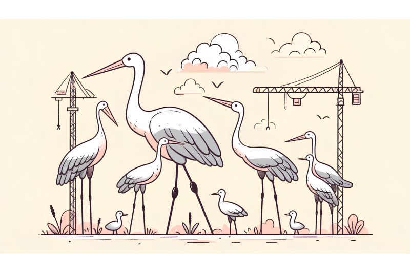 cranes-in-a-minimalist-design-minimalism