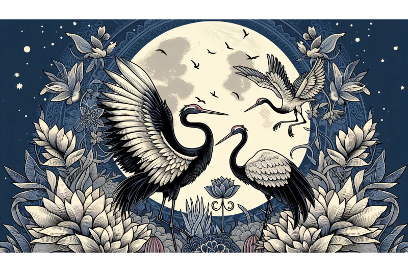 cranes-in-a-moonlit-garden-gothic-art