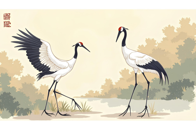 cranes-in-a-traditional-chinese-painting-ancient-art-style