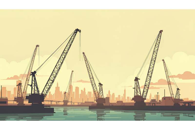 cranes-in-a-vintage-scene-art-deco