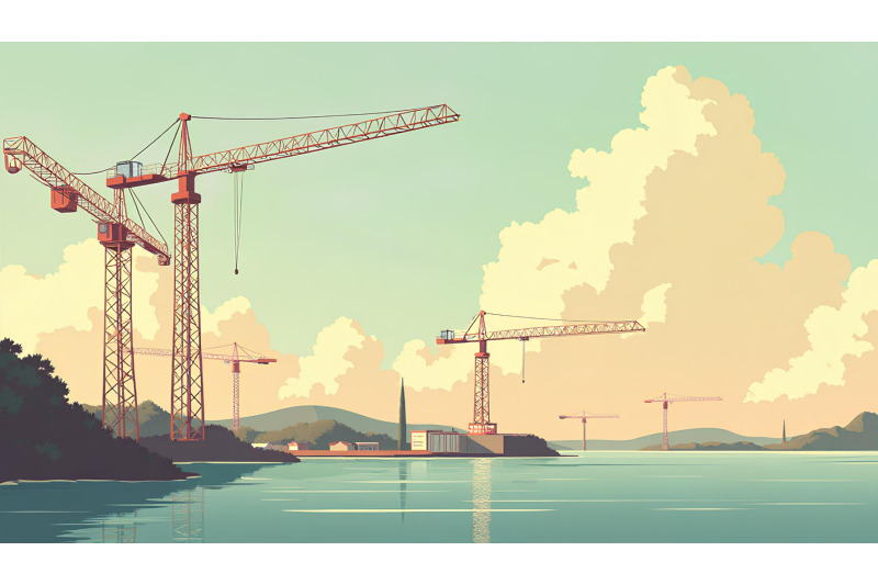 cranes-in-a-vintage-scene-art-deco