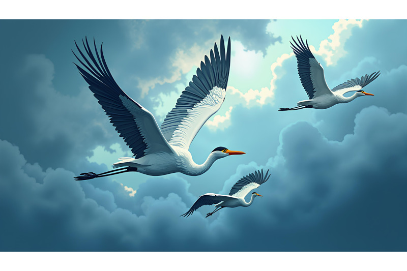 cranes-soaring-through-a-storm-tempera