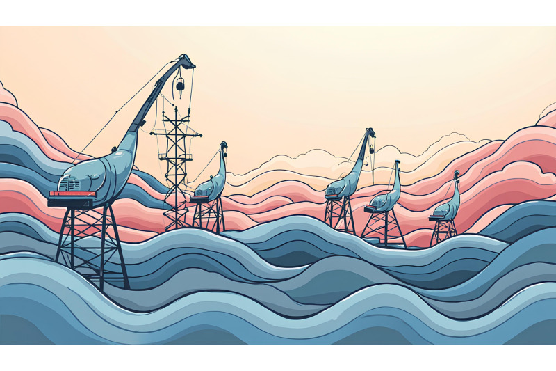cranes-surrounded-by-abstract-waves-flowing-abstraction