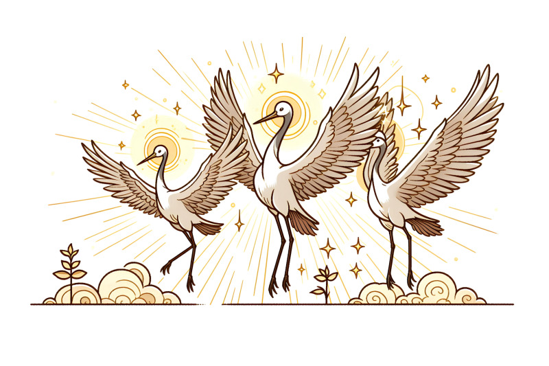 cranes-with-divine-light-heavenly-ink-wash