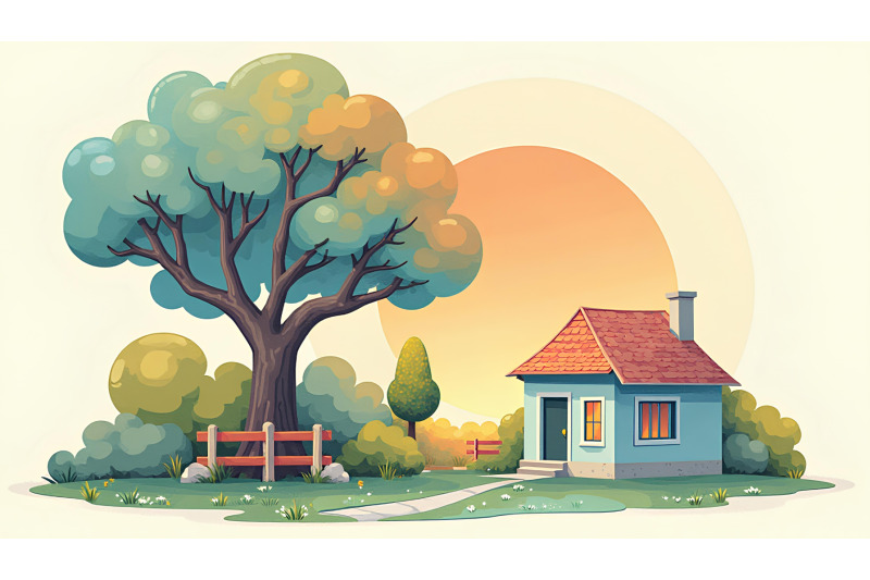 cubist-transformation-of-tree-and-home