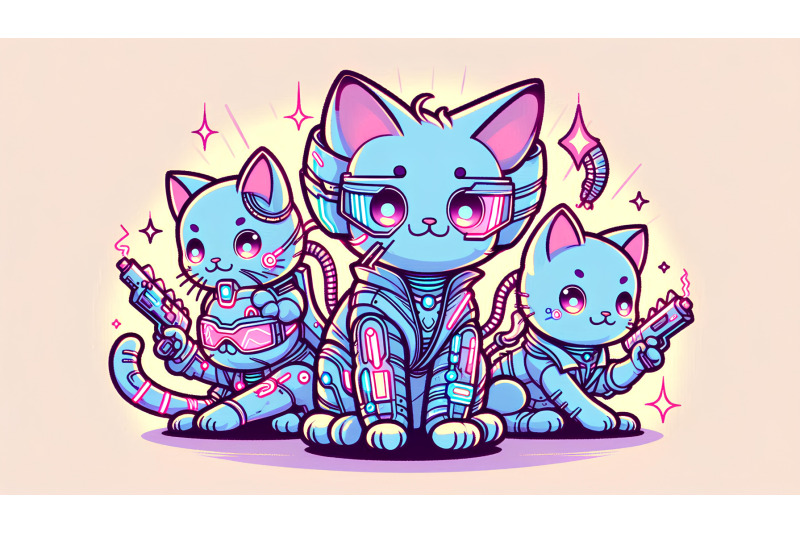 cyberpunk-kittens-with-neon-glows