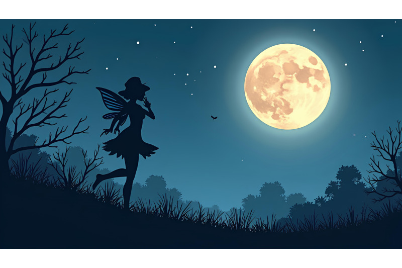 dark-fairy-silhouette-under-full-moon-acrylic