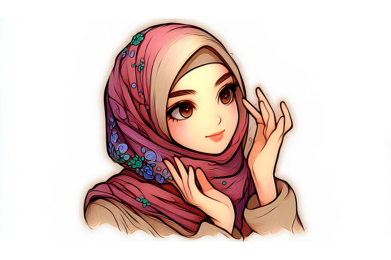 delicate-hijabi-portrait-oil-textures