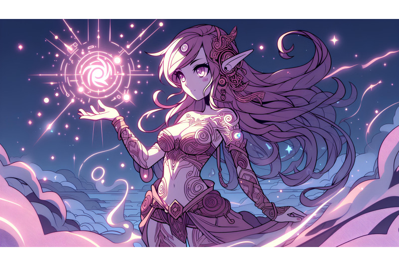 digital-fantasy-girl-in-glowing-sky