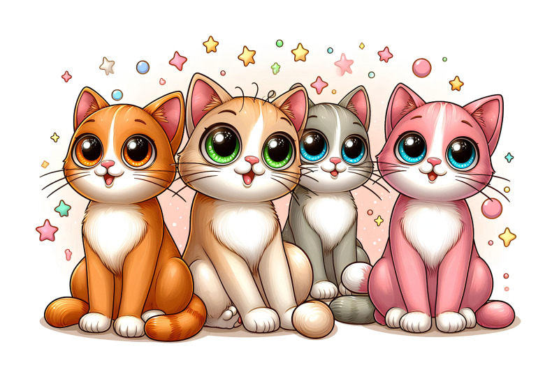 digital-painting-of-bright-eyed-cats