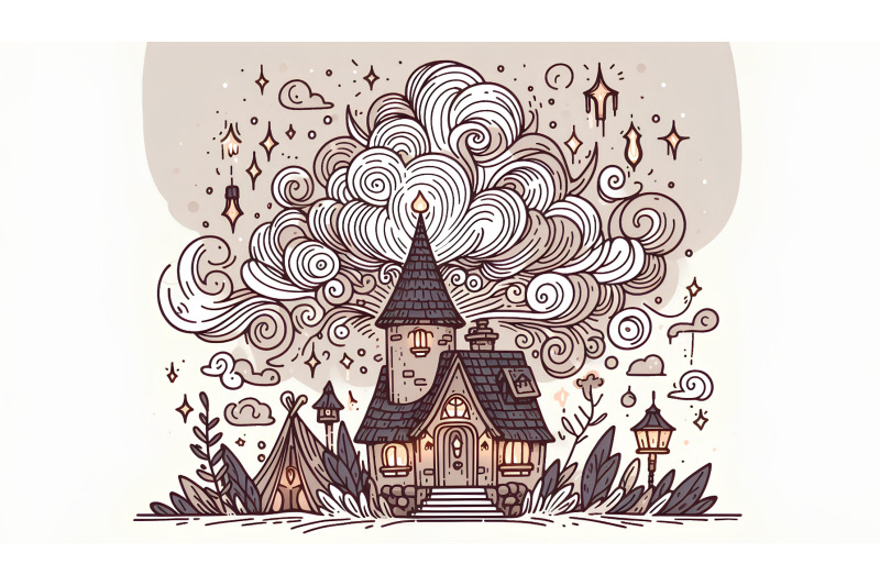 doodle-style-fantasy-home-and-lights