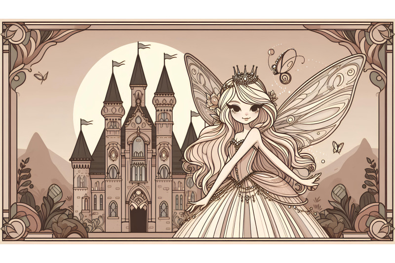 elegant-fairy-with-castle-backdrop-art-deco-style