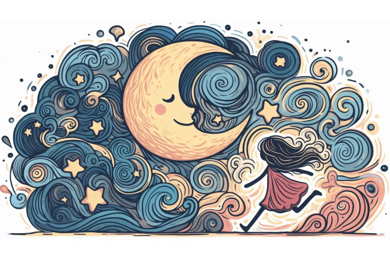 expressionist-swirling-moon-and-girl