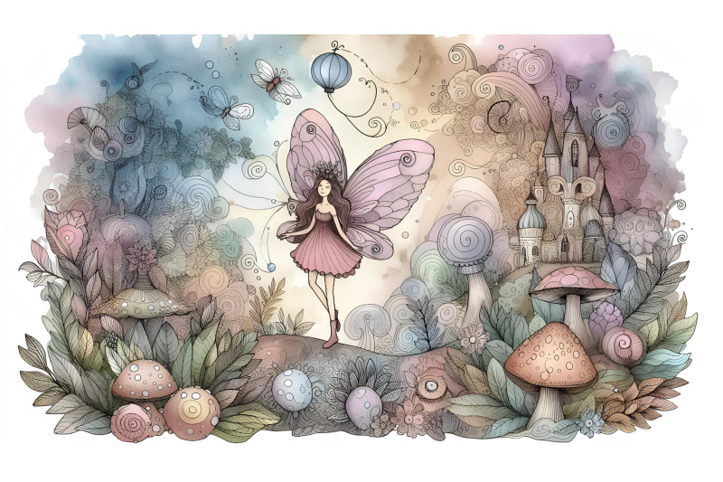 fairy-in-surreal-watercolor-wonderland