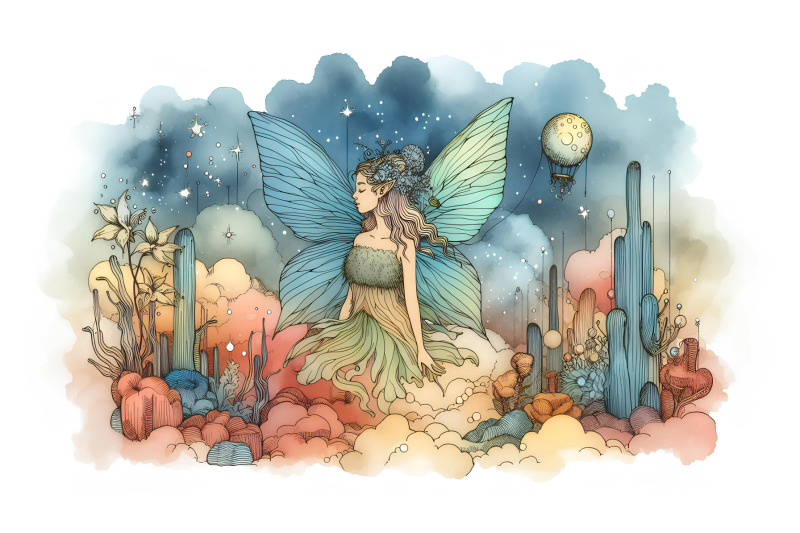 fairy-in-surreal-watercolor-wonderland