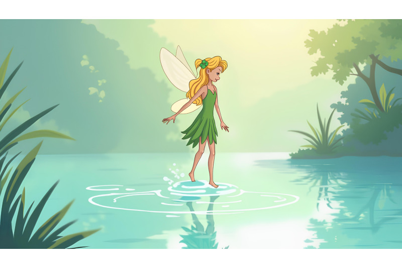 fairy-walking-on-water-with-soft-ripples