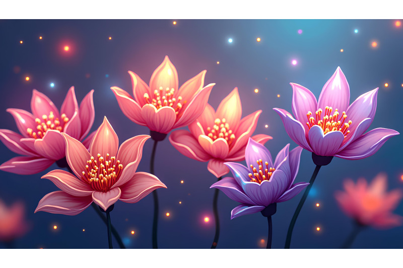 flowers-glowing-petals-metallic-art