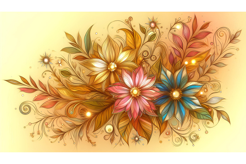 flowers-golden-glow-impressionism