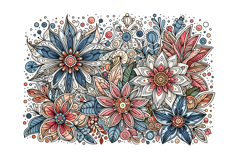 flowers-mystic-garden-pointillism