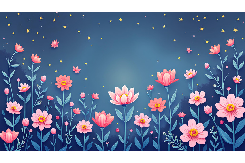 flowers-starry-bloom-digital-art