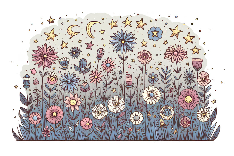 flowers-starry-garden-ink