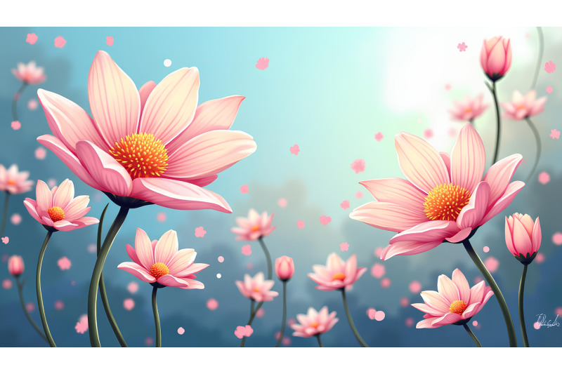 flowers-twinkling-petals-digital-art