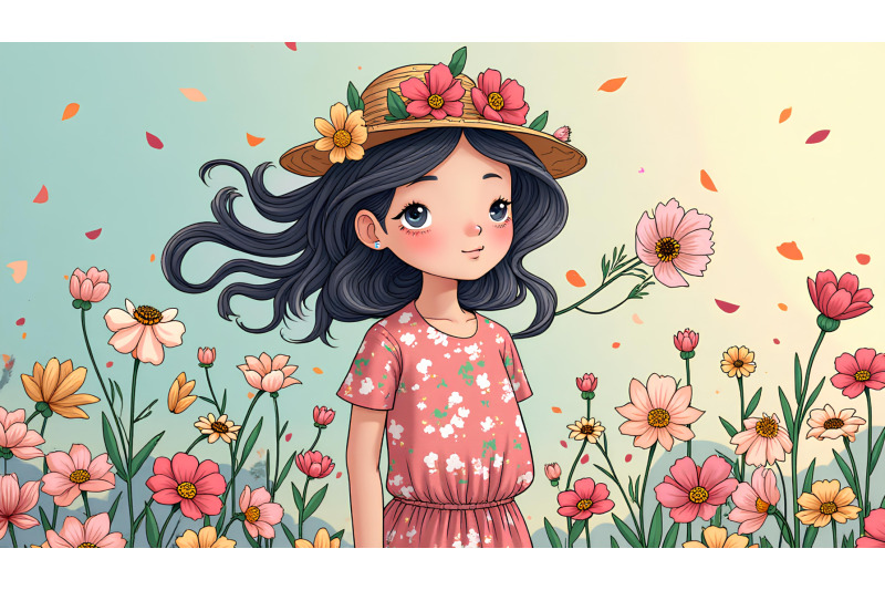 flower-strewn-girl-expressive-surrealism