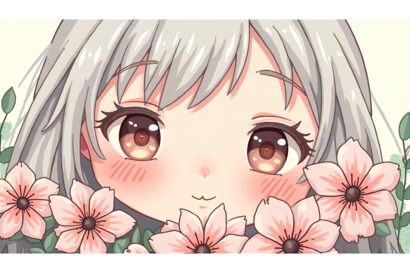 gentle-stare-with-flowers-impressionism