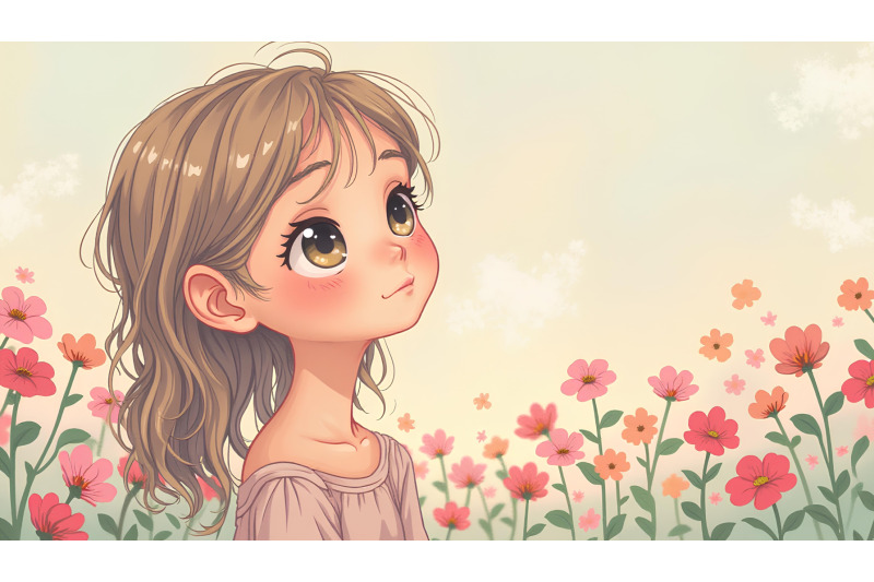 gentle-stare-with-flowers-impressionism
