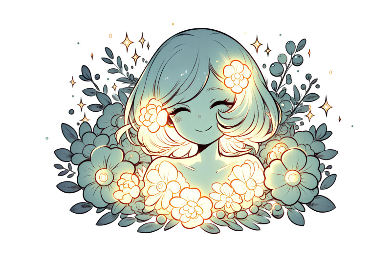 glowing-girl-with-blooms-chiaroscuro