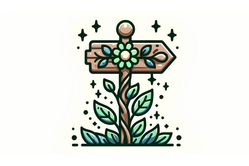 greenery-sign-with-floral-charm-cubism
