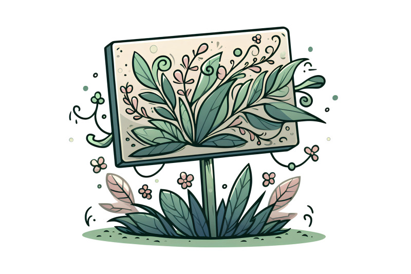 greenery-sign-with-floral-charm-cubism